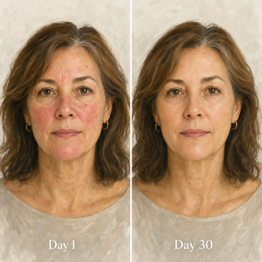 4. It covers my redness and dark marks without the cake